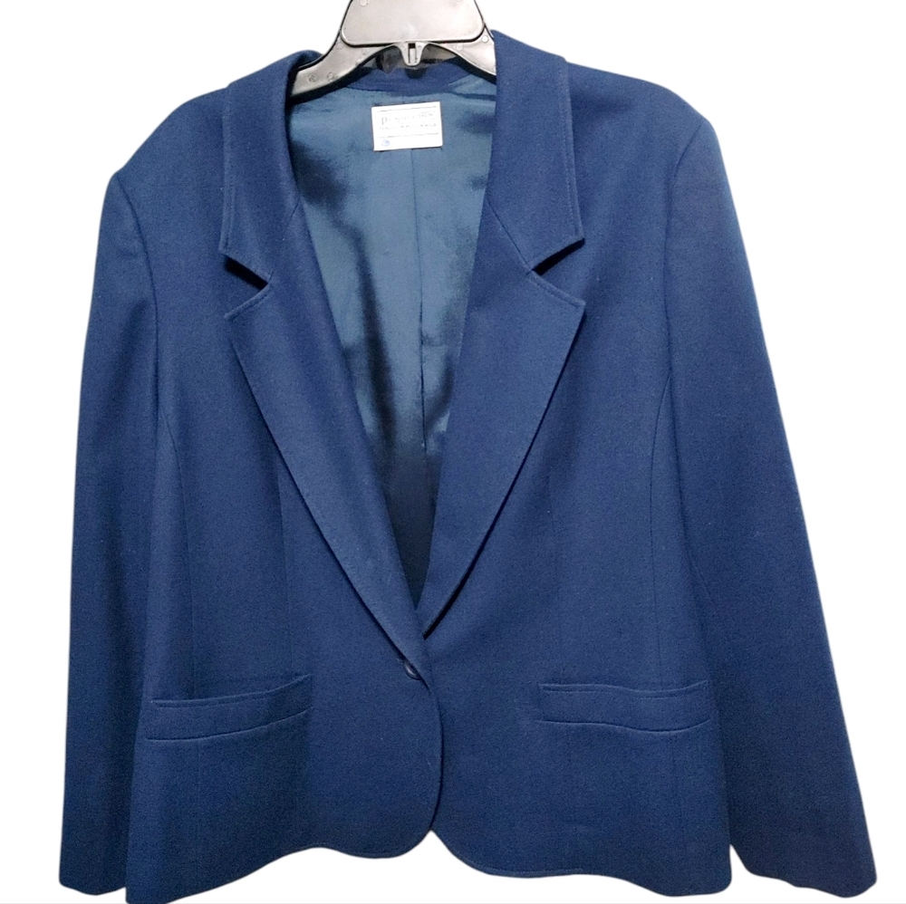 Pendleton Navy Blue 100% Wool Single Button Class… - image 1